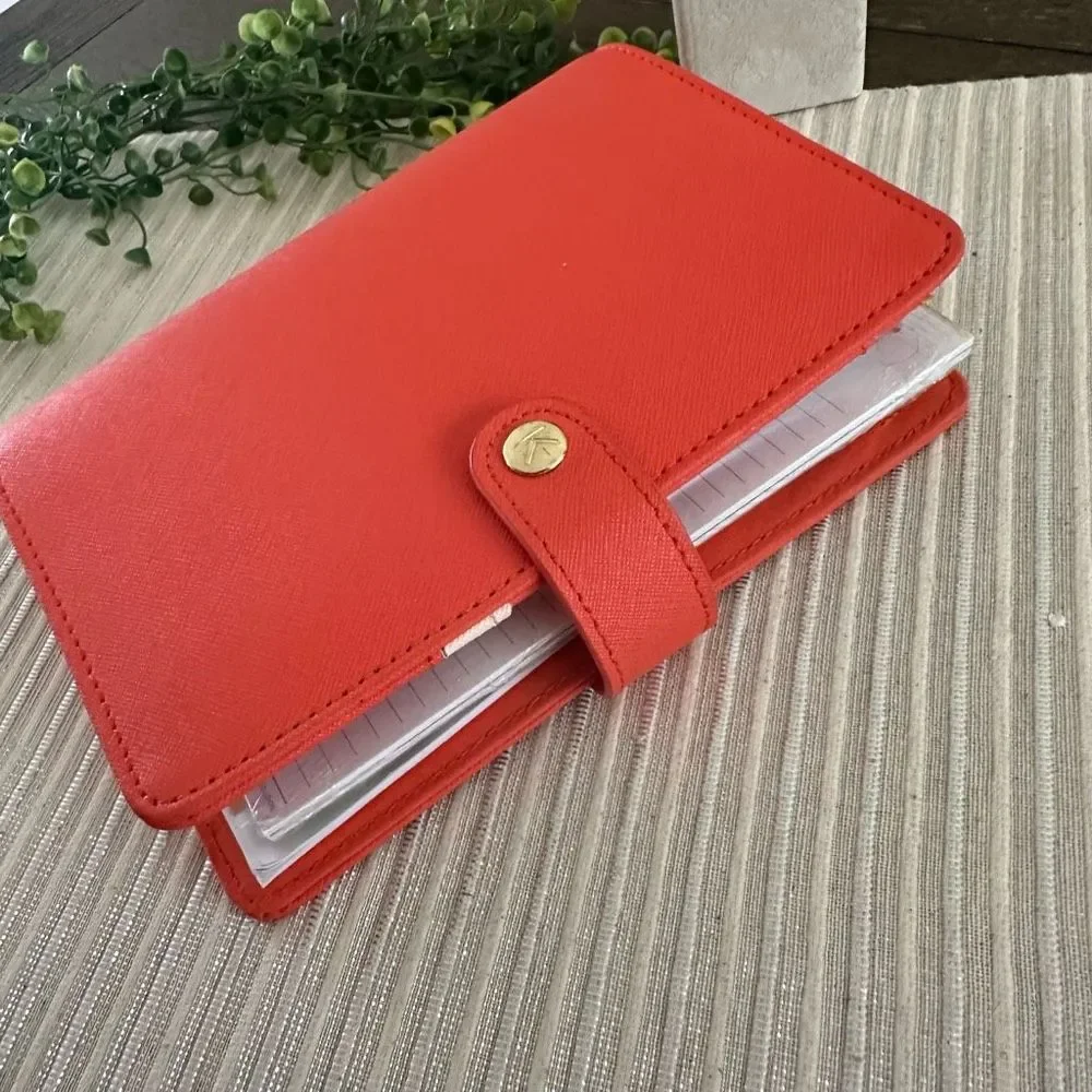 Kikki.K Orange Saffiano Planner Organizer  6 Ring Binder 7.5” x 5.5” - Picture 4 of 12